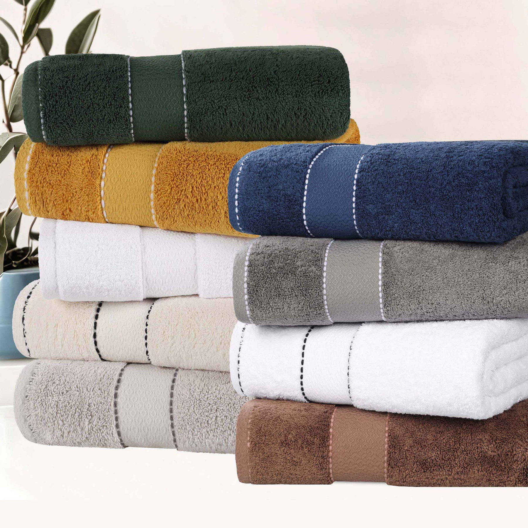 Niles Egyptian Giza Cotton Plush Thick Absorbent Bath Sheet Set of 2