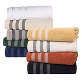 Brea Zero Twist Cotton Ribbed Geometric Border 8 Piece Towel Set - Towel Set by Superior