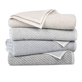 Amelia Cotton Blend Textured Diagonal Ribbed Hand Towels, Set of 6