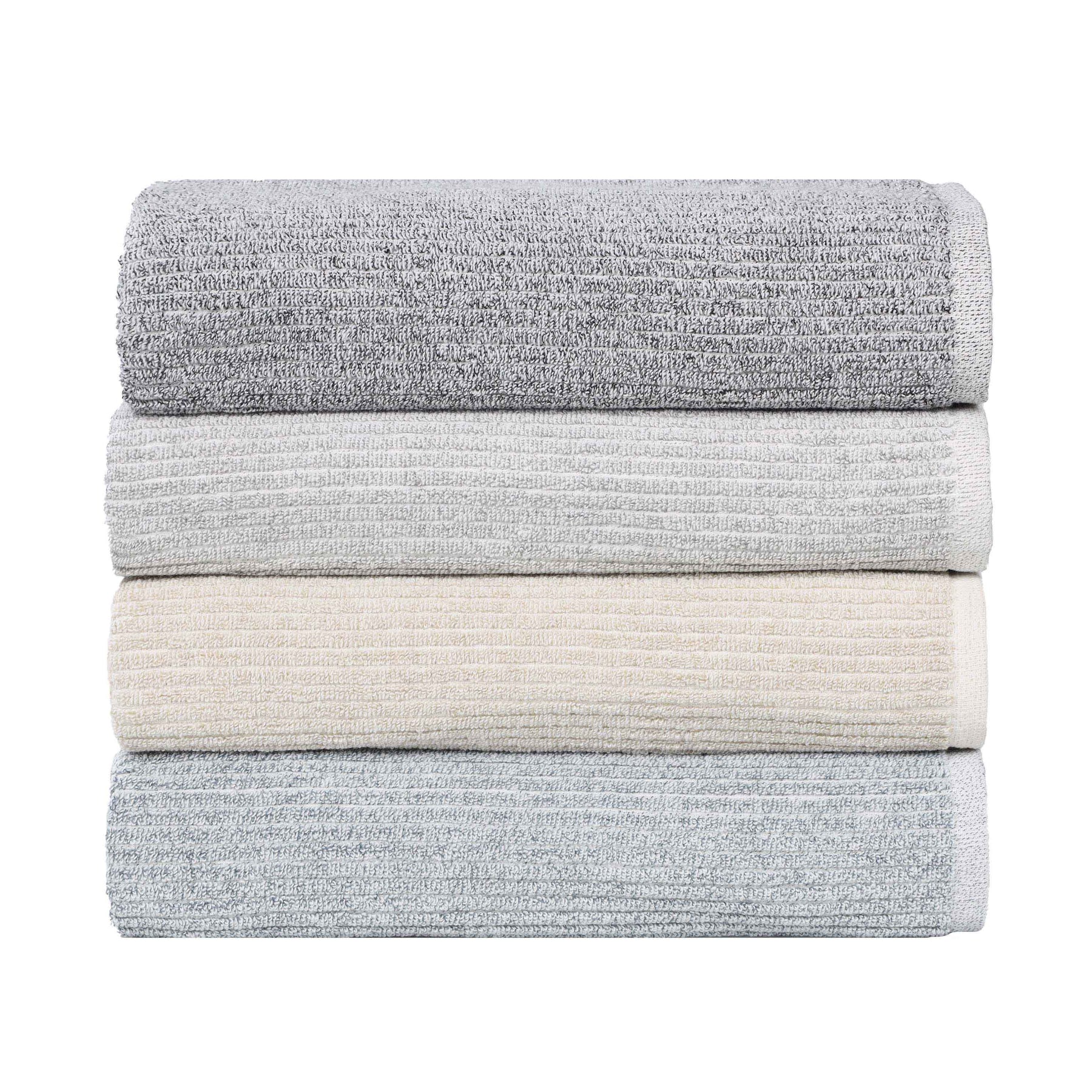 Destin Cotton Blend Medium Weight Textured Ribbed 8 Piece Towel Set