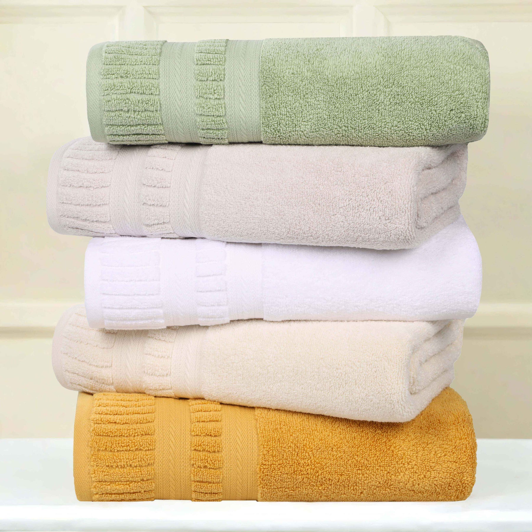 Venice Zero Twist Cotton Medium Weight Face Towels, Set of 12