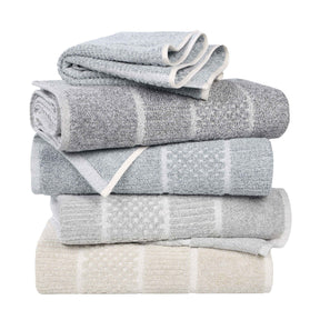 Naples Cotton Blend Textured Checkered and Ribbed 9 Piece Towel Set