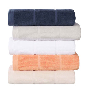 Milo Smart Twist Cotton Medium Weight Solid Ribbed 9 Piece Towel Set