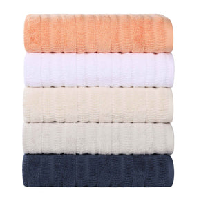 Mika Smart Twist Cotton Solid Textured Ribbed 9 Piece Towel Set