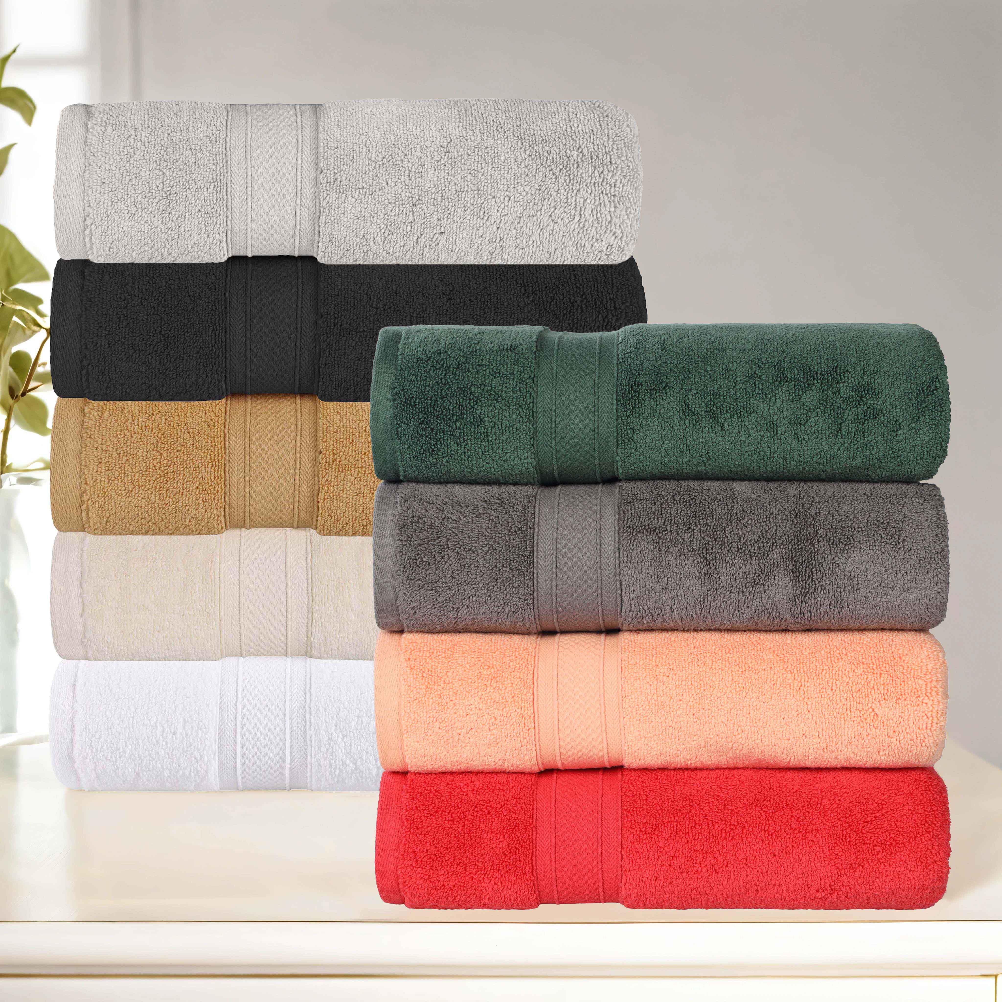 Chevron Zero Twist Solid Soft Absorbent Cotton 3 Piece Towel Set - Towel Set by Superior