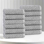 Amelia Cotton Blend Diagonal Ribbed Face Towels Washcloths, Set of 12 - Face Towel by Superior