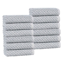 Amelia Cotton Blend Diagonal Ribbed Face Towels Washcloths, Set of 12 - Face Towel by Superior