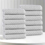 Amelia Cotton Blend Diagonal Ribbed Face Towels Washcloths, Set of 12 - Face Towel by Superior