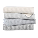 Amelia Cotton Blend Diagonal Ribbed Face Towels Washcloths, Set of 12 - Face Towel by Superior