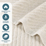 Amelia Cotton Blend Textured Diagonal Ribbed 12 Piece Towel Set - Towel Set by Superior