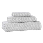 Amelia Cotton Blend Textured Diagonal Ribbed 3 Piece Towel Set - Towel Set by Superior