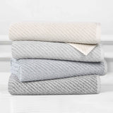 Amelia Cotton Blend Textured Diagonal Ribbed 3 Piece Towel Set - Towel Set by Superior