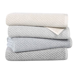 Amelia Cotton Blend Textured Diagonal Ribbed 3 Piece Towel Set - Towel Set by Superior