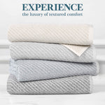 Amelia Cotton Blend Textured Diagonal Ribbed 6 Piece Towel Set - Towel Set by Superior