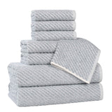 Amelia Cotton Blend Textured Diagonal Ribbed 8 Piece Towel Set - Towel Set by Superior