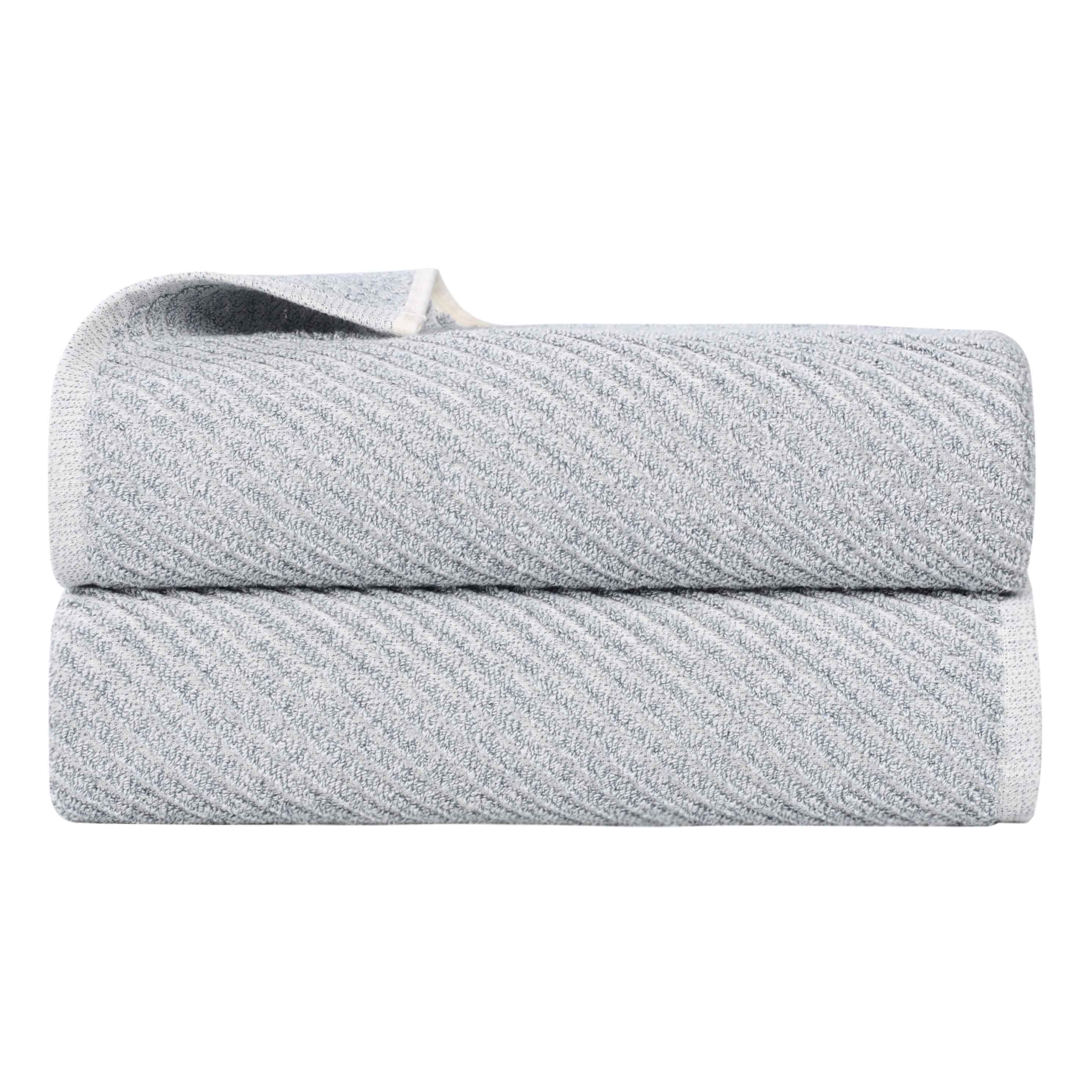 Amelia Cotton Blend Textured Diagonal Ribbed Bath Sheets, Set of 2 - Bath Sheet by Superior