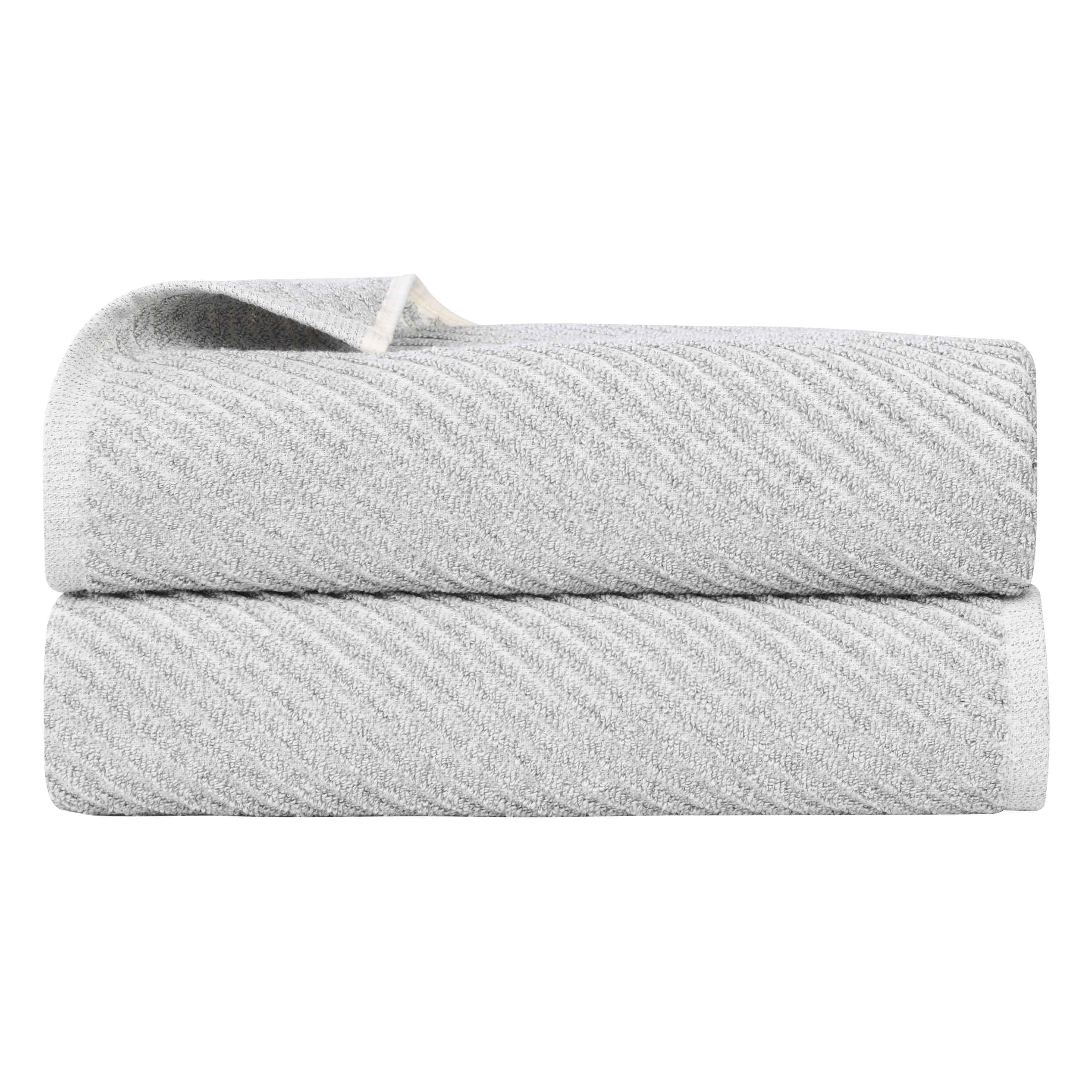 Amelia Cotton Blend Textured Diagonal Ribbed Bath Sheets, Set of 2 - Bath Sheet by Superior