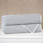 Amelia Cotton Blend Textured Diagonal Ribbed Bath Towels, Set of 2 - Bath Towel by Superior