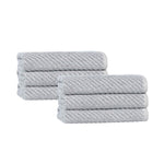 Amelia Cotton Blend Textured Diagonal Ribbed Hand Towels, Set of 6 - Hand Towel by Superior