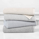 Amelia Cotton Blend Textured Diagonal Ribbed Hand Towels, Set of 6 - Hand Towel by Superior