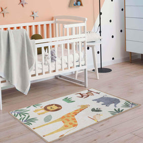 Animal Safari Non-Slip Kids Playroom Indoor Area Rug - by Superior