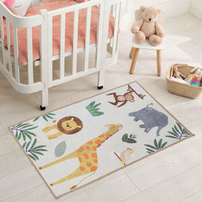 Animal Safari Non-Slip Kids Playroom Indoor Area Rug - by Superior