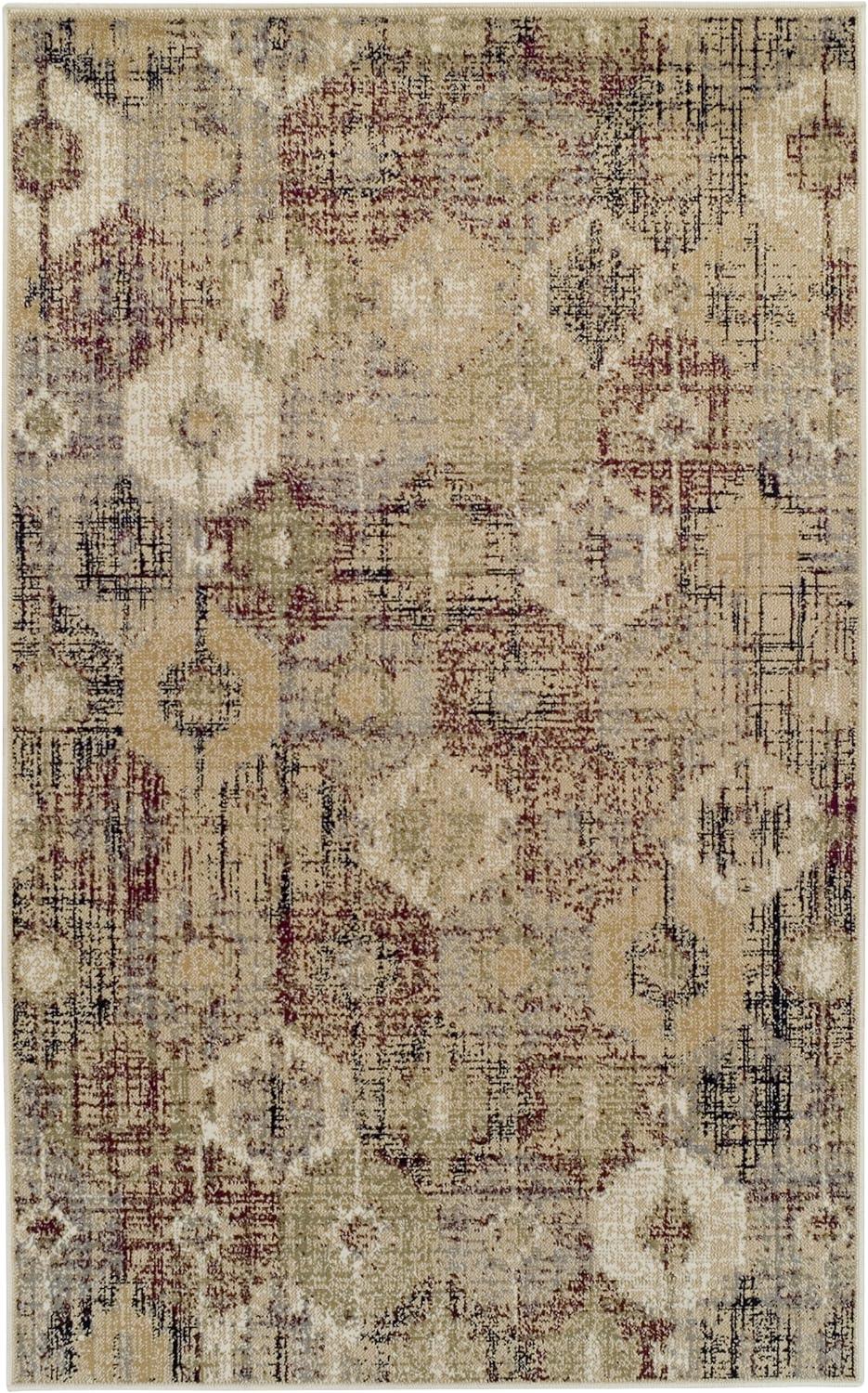 Arabella Distressed Retro Geometric Large Area Rugs or Runner Rug - Rugs by Superior