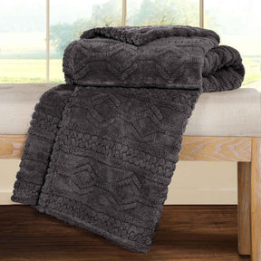 Arctic Boho Knit Jacquard Fleece Plush Medium Weight Fluffy Blanket - Blanket by Superior