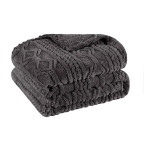 Arctic Boho Knit Jacquard Fleece Plush Medium Weight Fluffy Blanket - Blanket by Superior