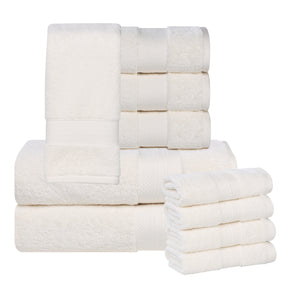 Aria Turkish Cotton Heavyweight Absorbent Solid 10 Piece Plush Towel Set - Towel Set by Superior