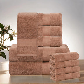 Aria Turkish Cotton Heavyweight Absorbent Solid 10 Piece Plush Towel Set - Towel Set by Superior