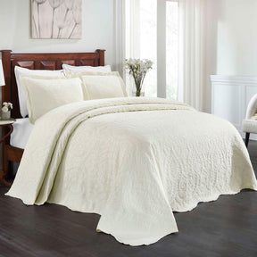 Aspen Cotton Blend Jacquard Floral Scalloped Edge Bedspread Set - Bedspread by Superior