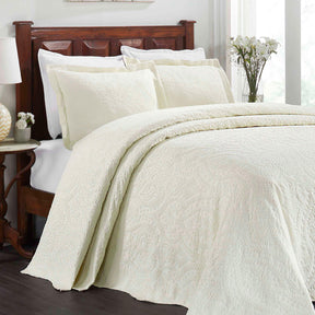 Aspen Cotton Blend Jacquard Floral Scalloped Edge Bedspread Set - Bedspread by Superior