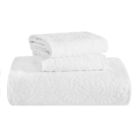 Aspen Cotton Blend Jacquard Floral Scalloped Edge Bedspread Set - Bedspread by Superior