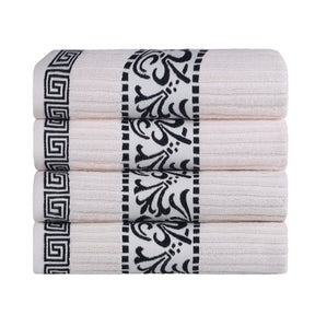 Athens Cotton Greek Key Trim Bath Towel Set of 4 - Bath Towel by Superior