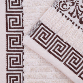 Athens Cotton Greek Key Trim Bath Towel Set of 4 - Bath Towel by Superior