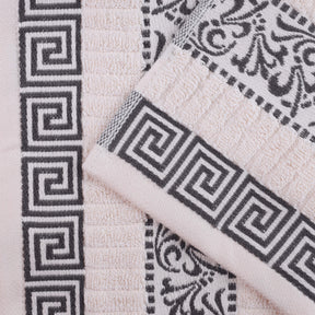 Athens Cotton Greek Key Trim Bath Towel Set of 4 - Bath Towel by Superior