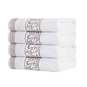 Athens Cotton Greek Key Trim Bath Towel Set of 4 - Bath Towel by Superior