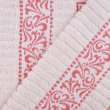 Athens Cotton Medium Weight Floral Greek Key Trim 3 Piece Towel Set - Towel Set by Superior