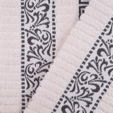 Athens Cotton Medium Weight Floral Greek Key Trim 3 Piece Towel Set - Towel Set by Superior