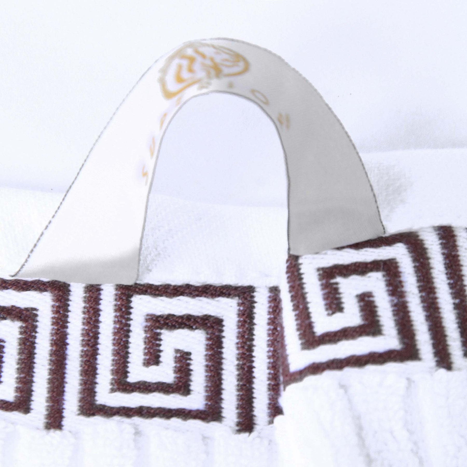 Athens Cotton Medium Weight Floral Greek Key Trim 6 Piece Towel Set - Towel Set by Superior