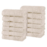 Atlas Cotton Absorbent Heavyweight Face Towel Washcloth Set of 12 - Face Towel by Superior