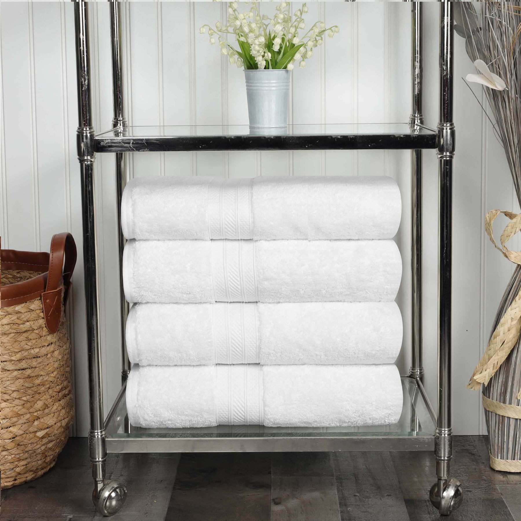 Atlas Cotton Plush Absorbent Heavyweight 4 Piece Bath Towel Set - Bath Towel by Superior