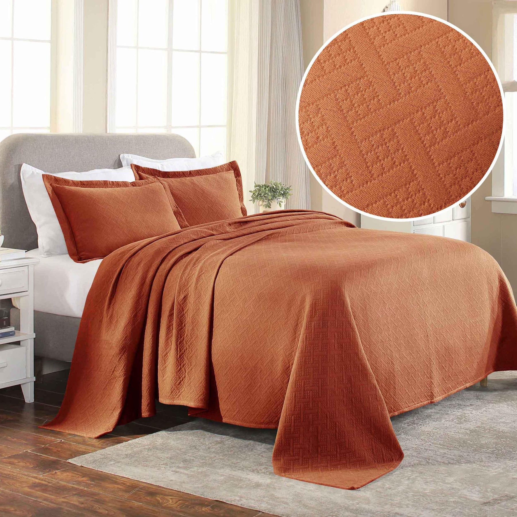 Basket Weave Matelasse Cotton Bedspread Set - Bedspread by Superior