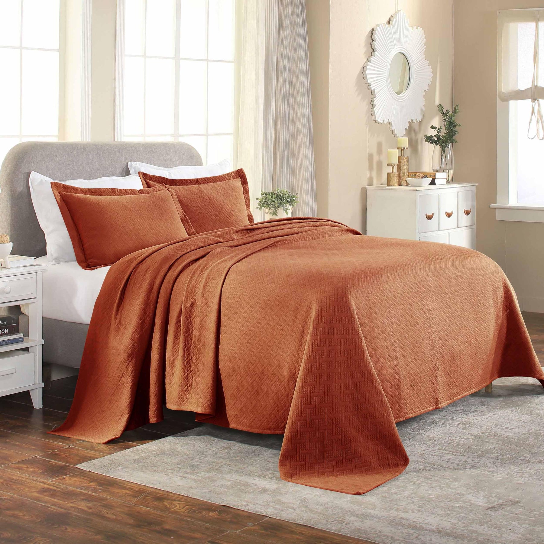 Basket Weave Matelasse Cotton Bedspread Set - Bedspread by Superior