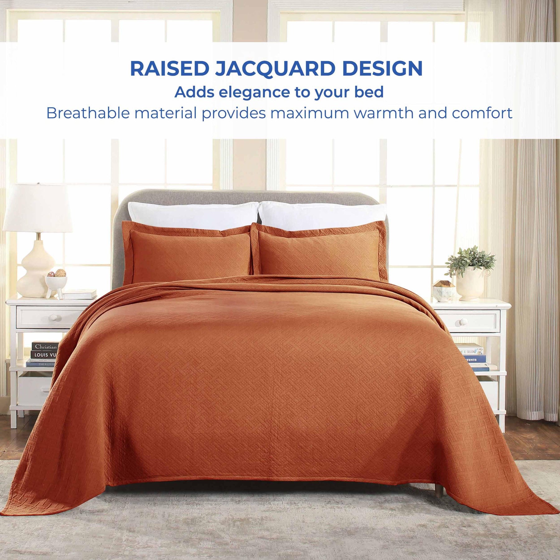 Basket Weave Matelasse Cotton Bedspread Set - Bedspread by Superior