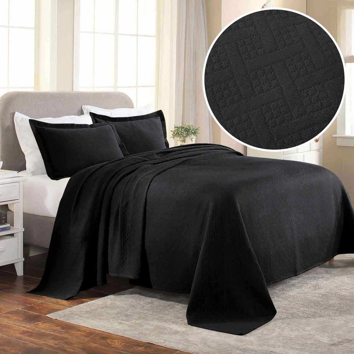 Basket Weave Matelasse Cotton Bedspread Set - Bedspread by Superior