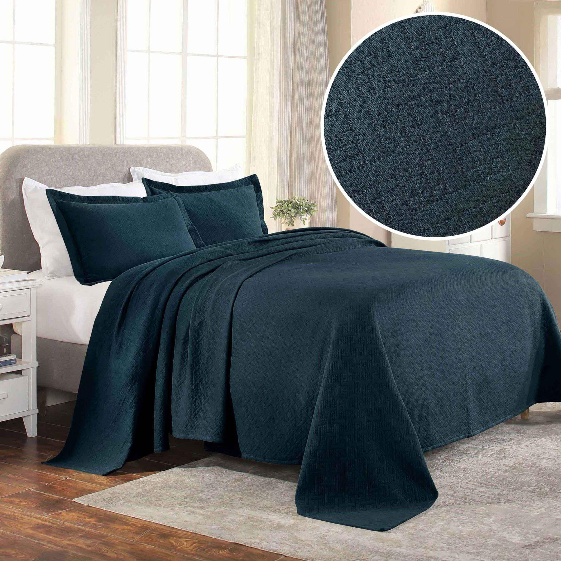 Basket Weave Matelasse Cotton Bedspread Set - Bedspread by Superior