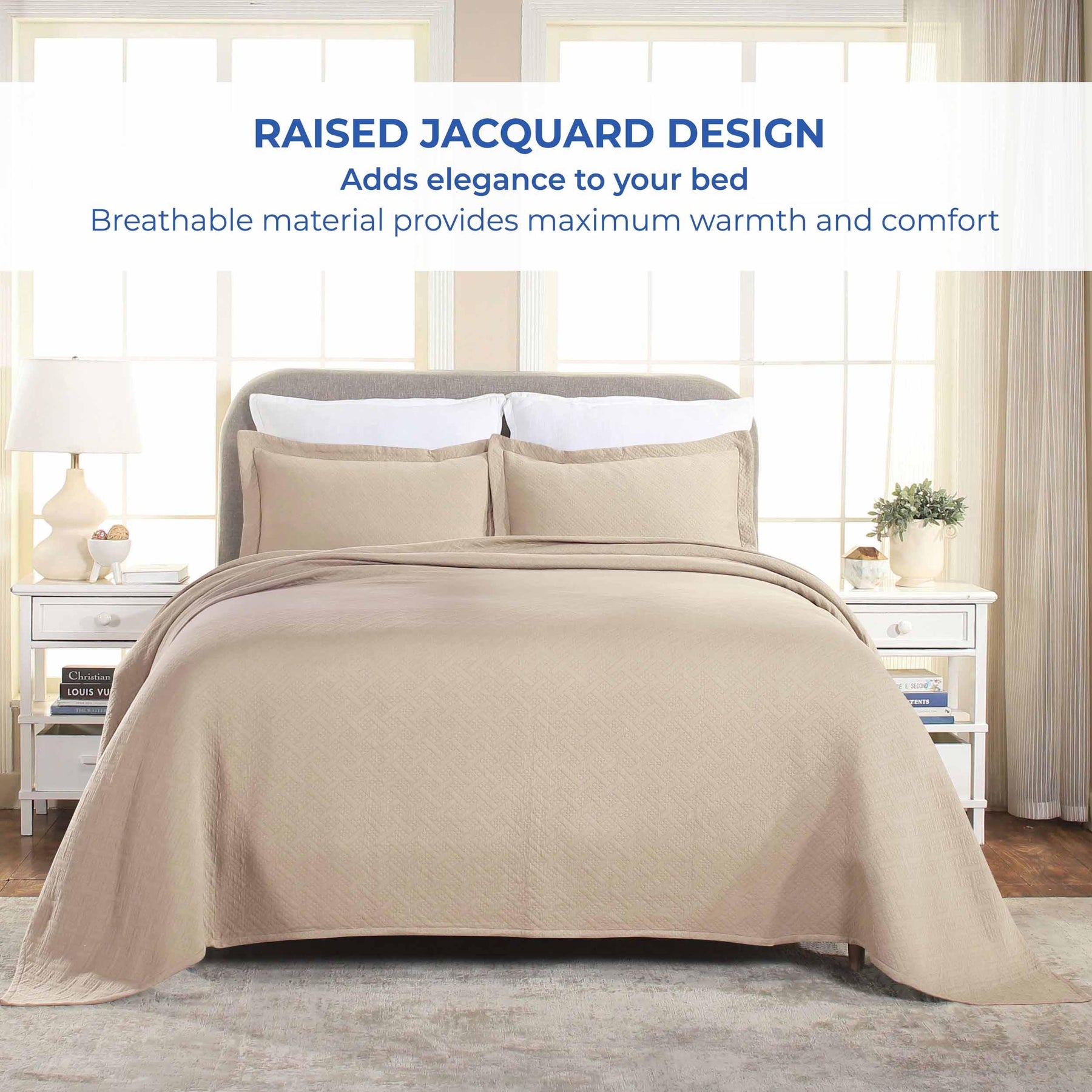 Basket Weave Matelasse Cotton Bedspread Set - Bedspread by Superior