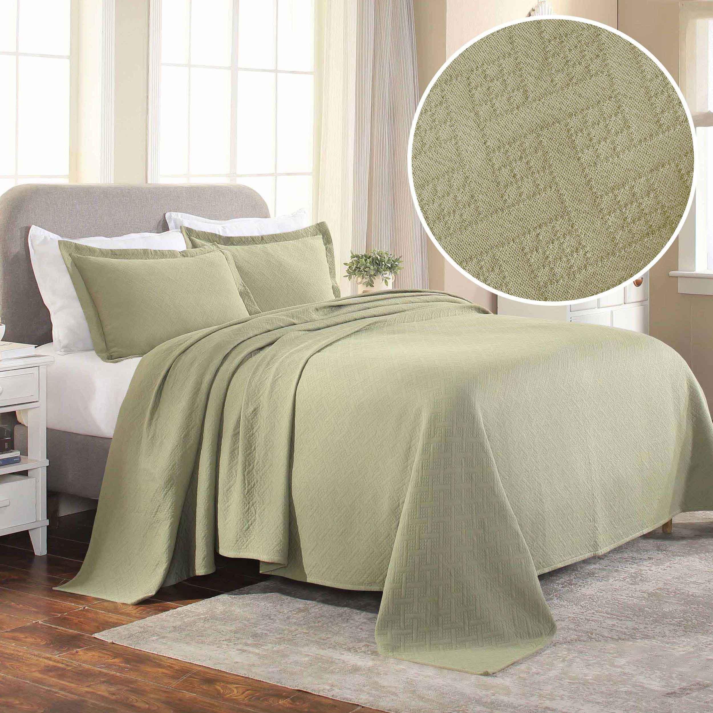 Basket Weave Matelasse Cotton Bedspread Set - Bedspread by Superior